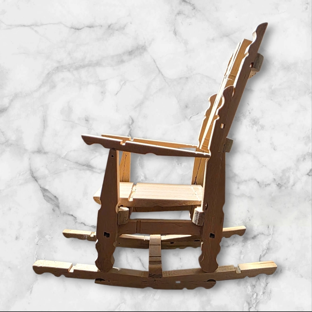 Handmade Little Wooden Rocking Chair - Picture 3 of 5